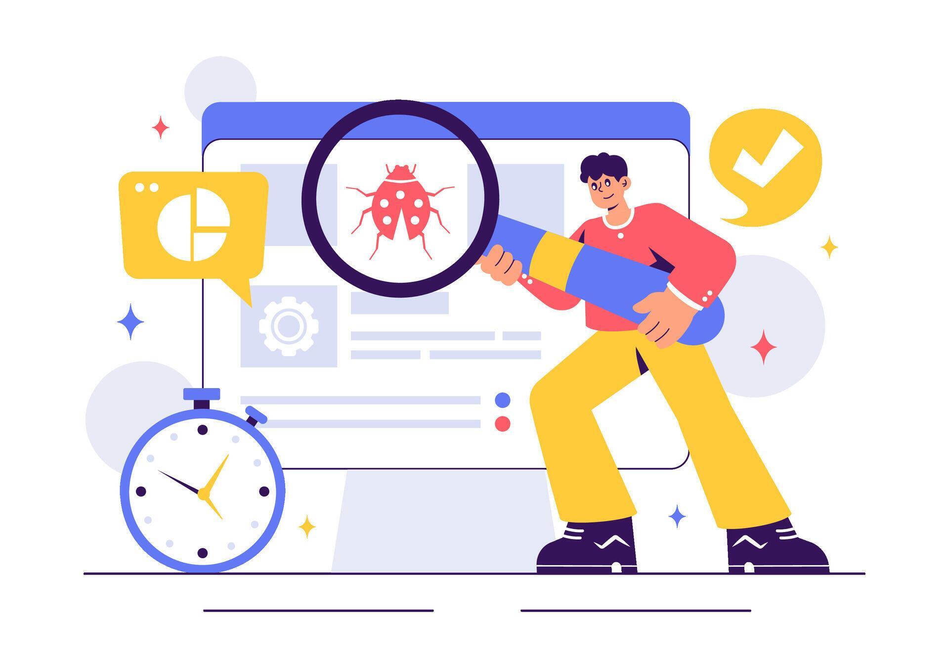 Software Engineering and Debugging Process Design 55040486 Vector Art ...