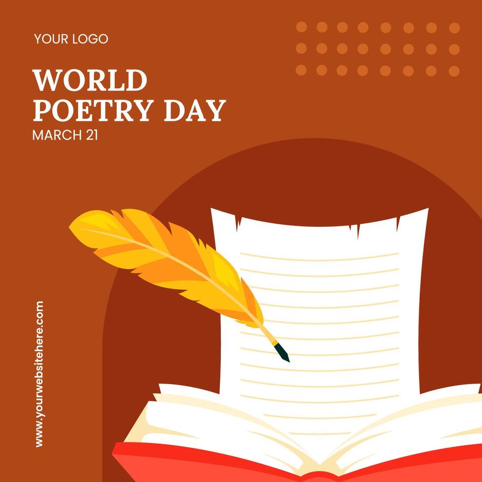 World Poetry Day Illustration Featuring Hand-Drawn Flat Cartoon Templates vector
