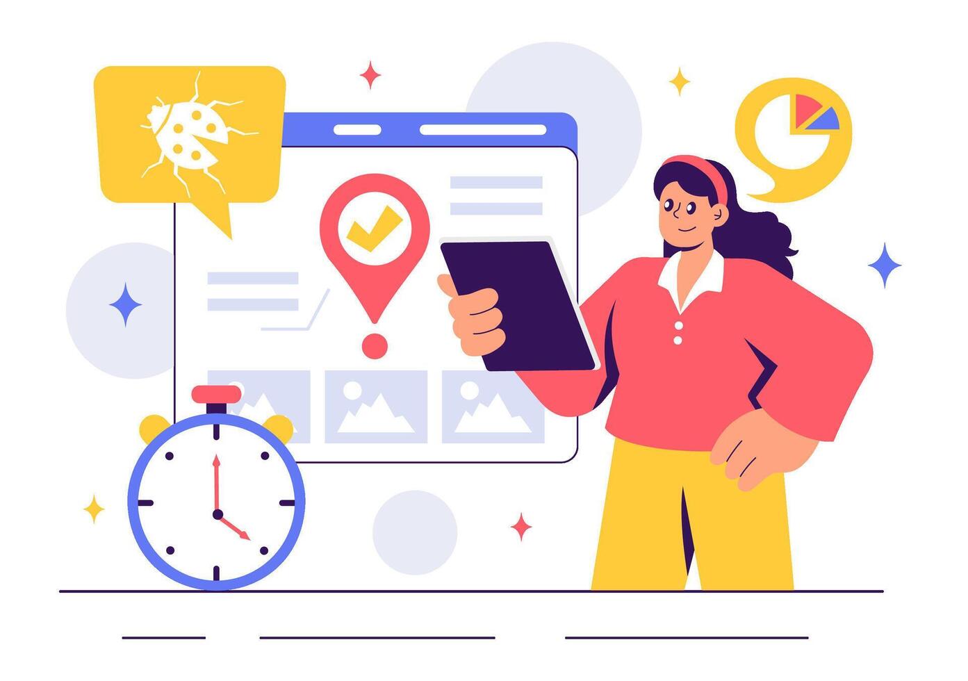 codificación y programación para software pruebas diseño vector