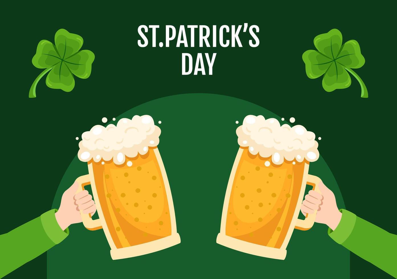 St. Patrick's Day Hand-Drawn Illustration Templates for Social Media Background vector