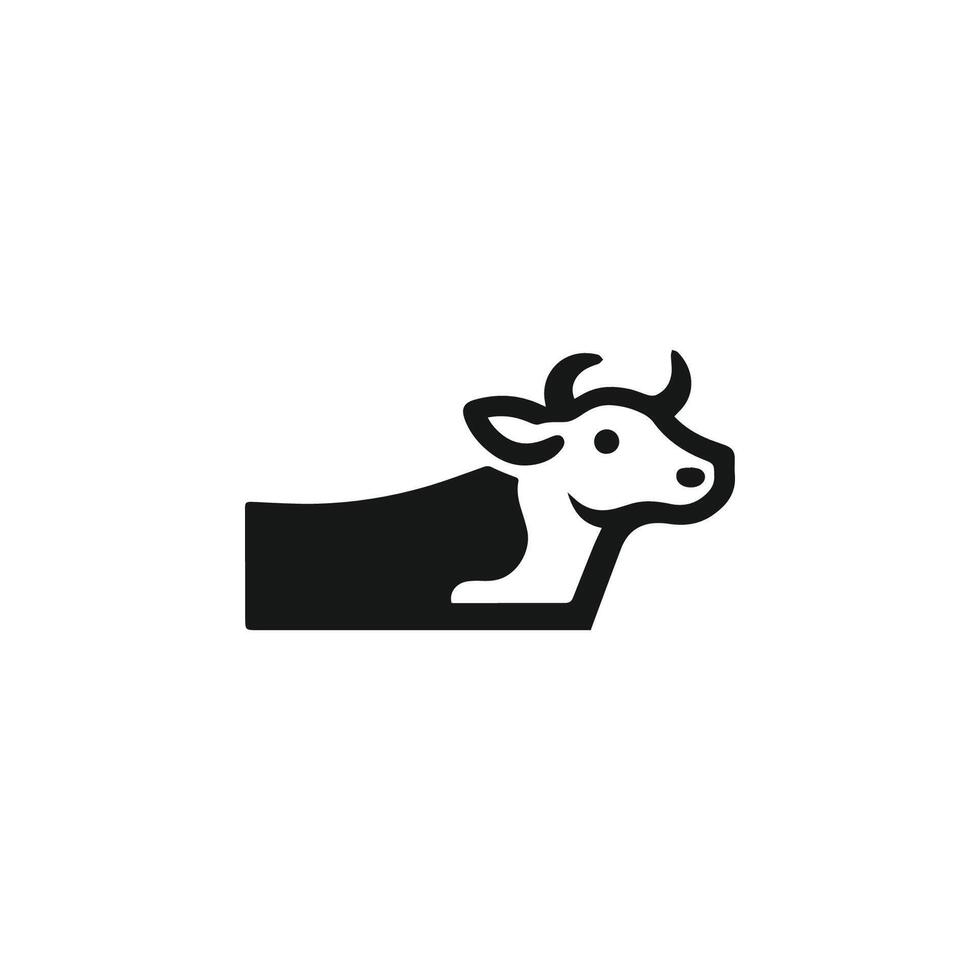 a black and white cow logo on a white background vector