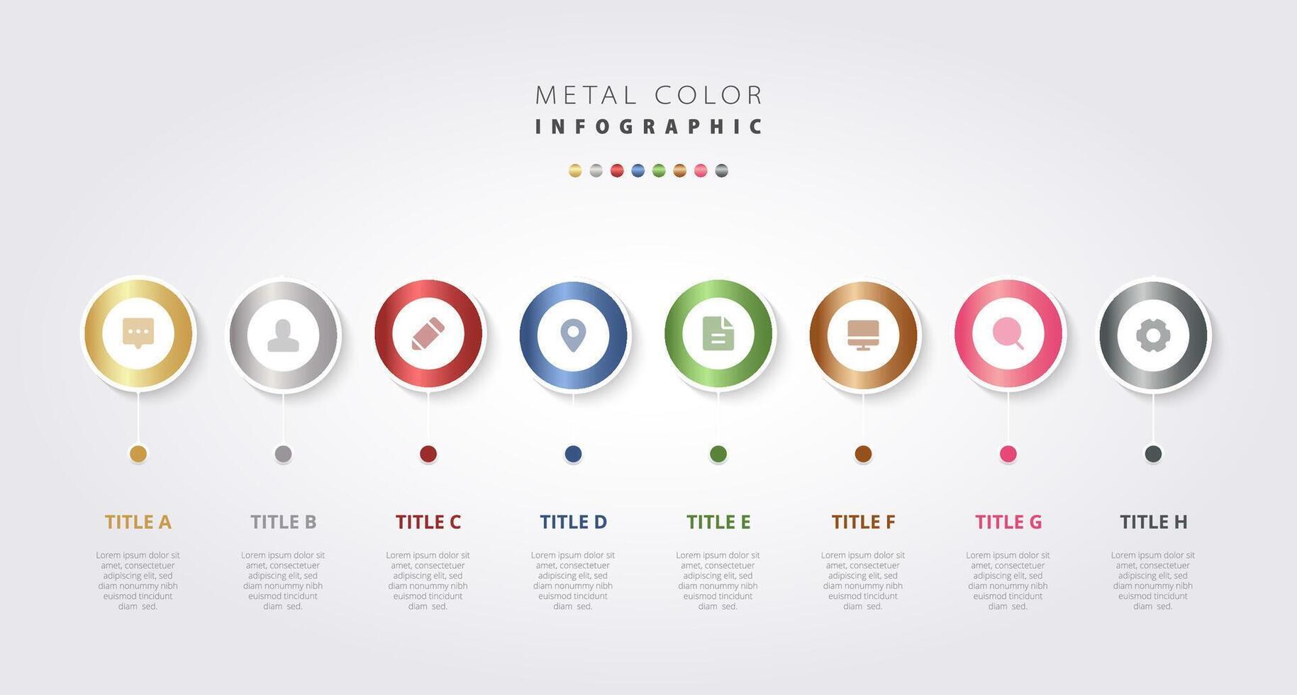 Infographic with different colors and icons vector