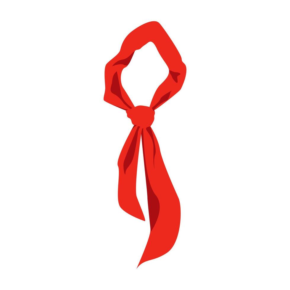 red scarf necktie cartoon element illustration, back to primary school vector