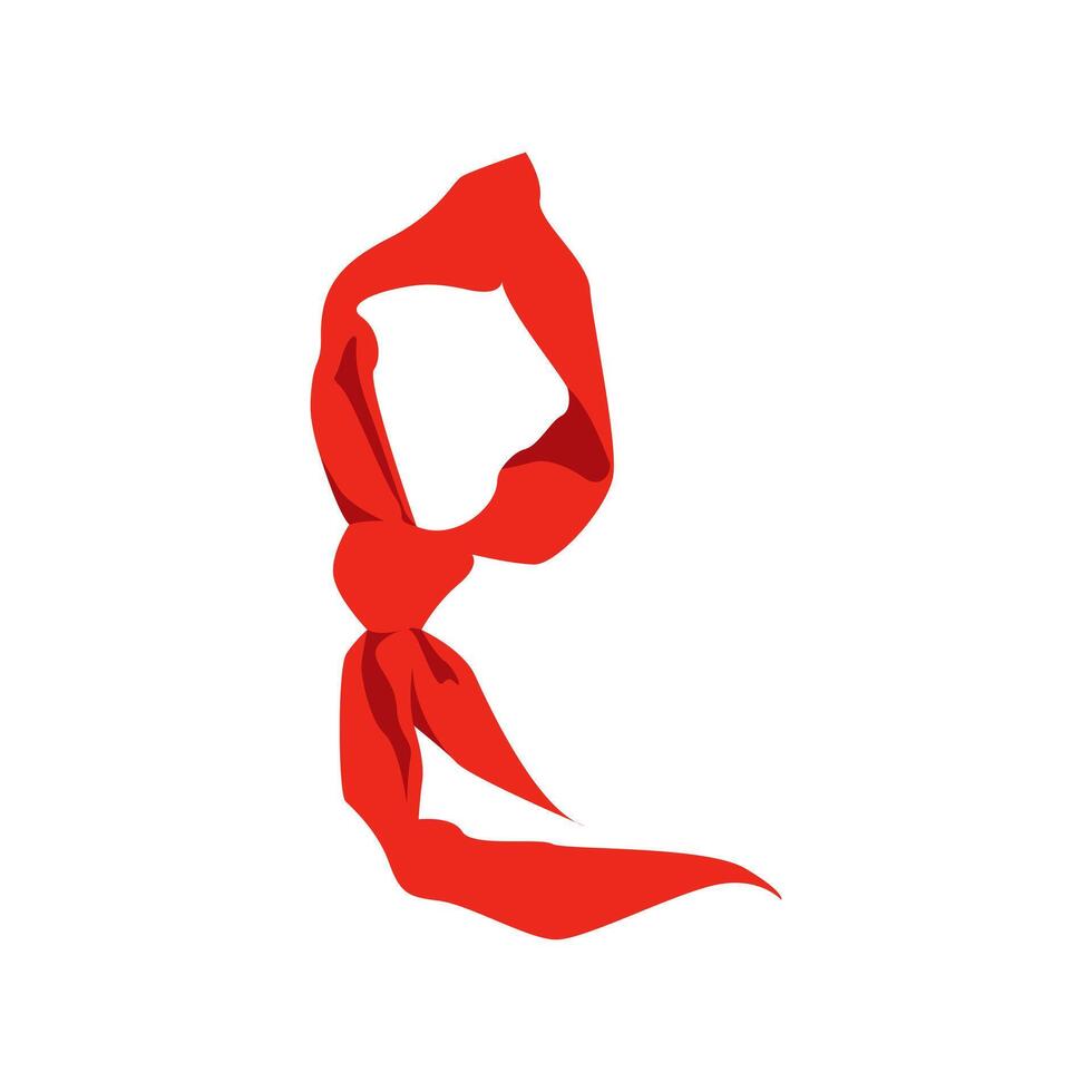 a red ribbon tied around a person's neck vector