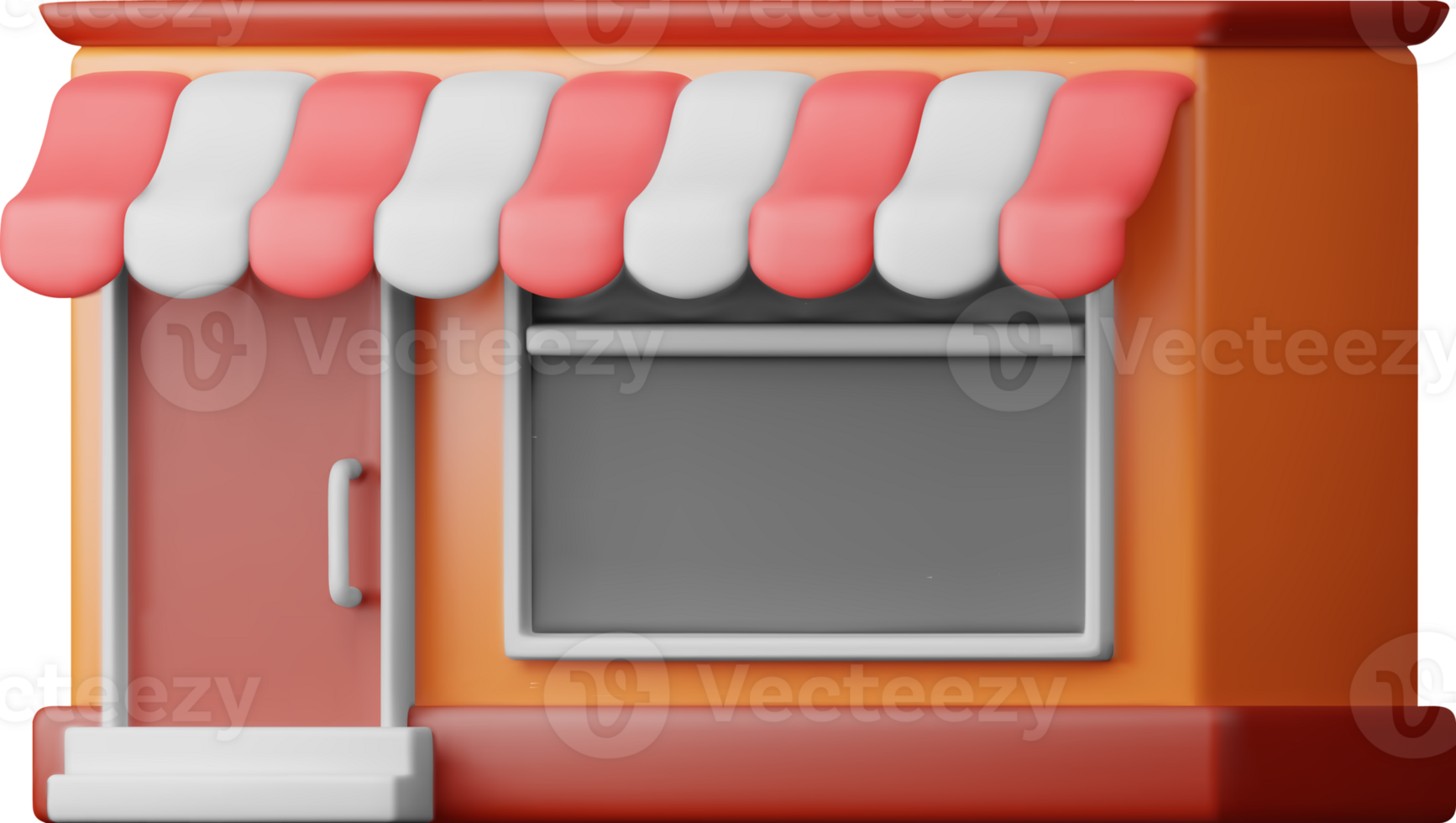 3d store front shop with window and door. png