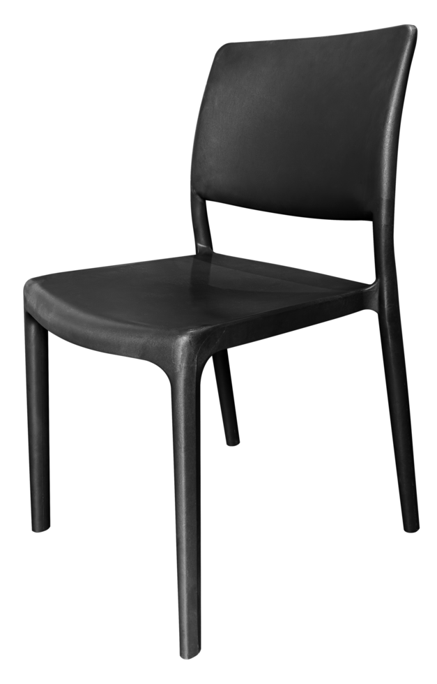 Black plastic chair png