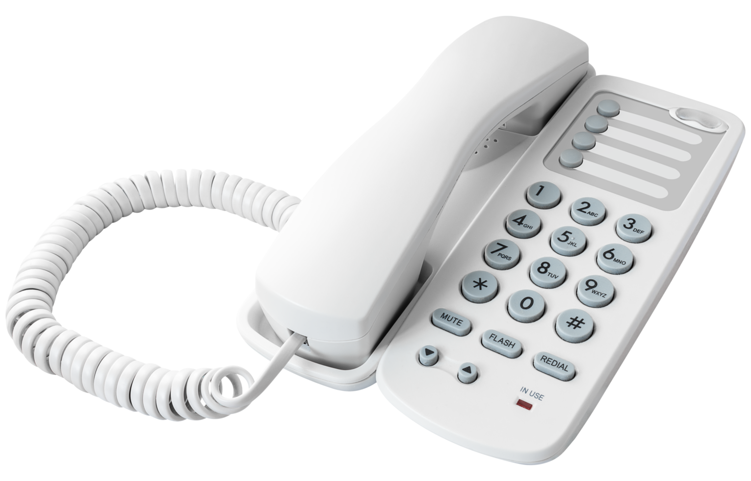 White corded landline phone png