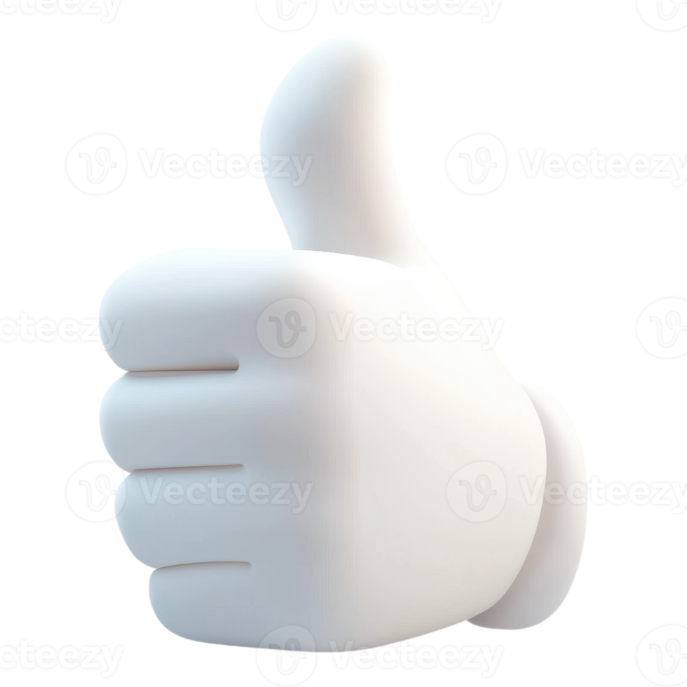 A white hand with a thumb up gesture png