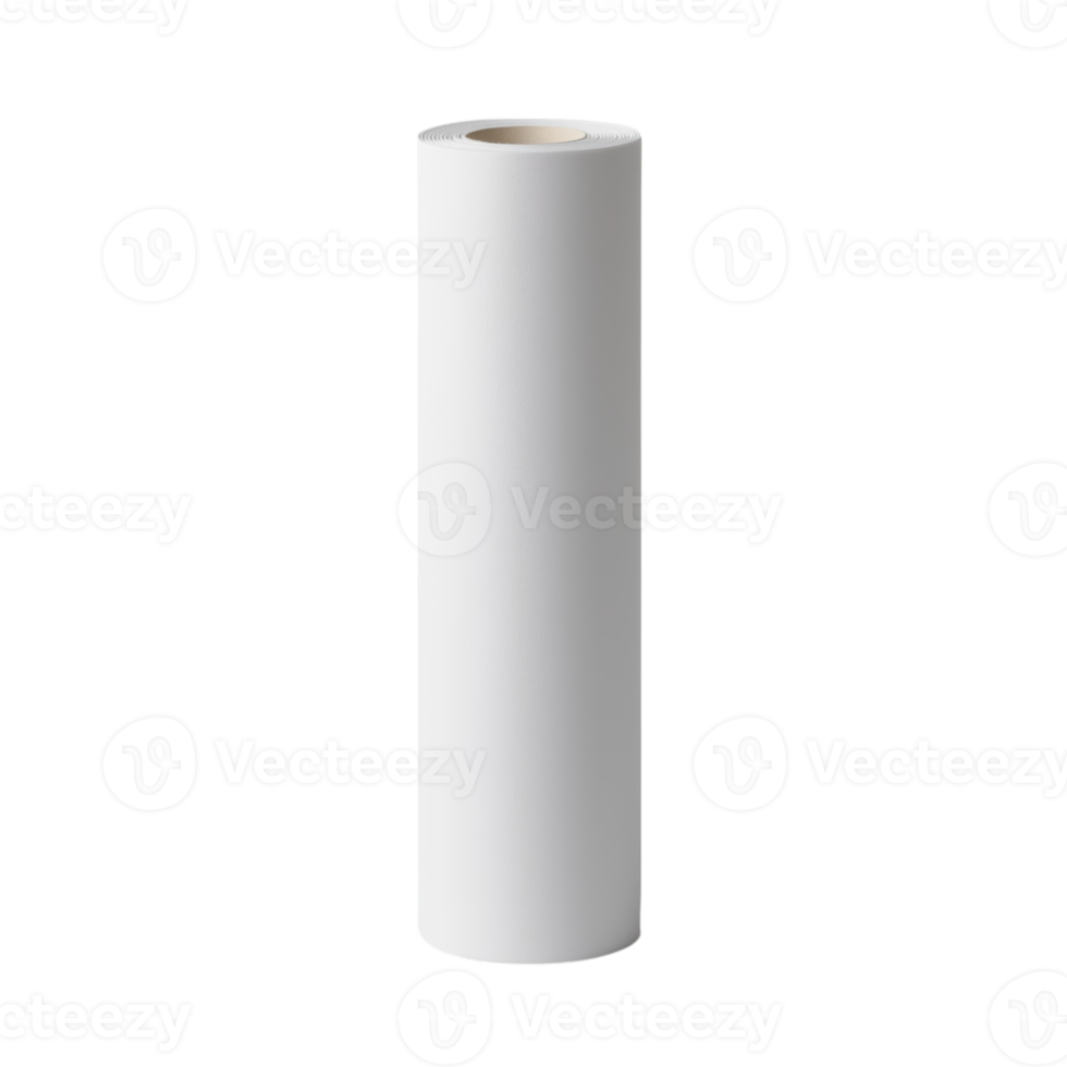 White paper towel roll standing upright for clean and fresh concepts png