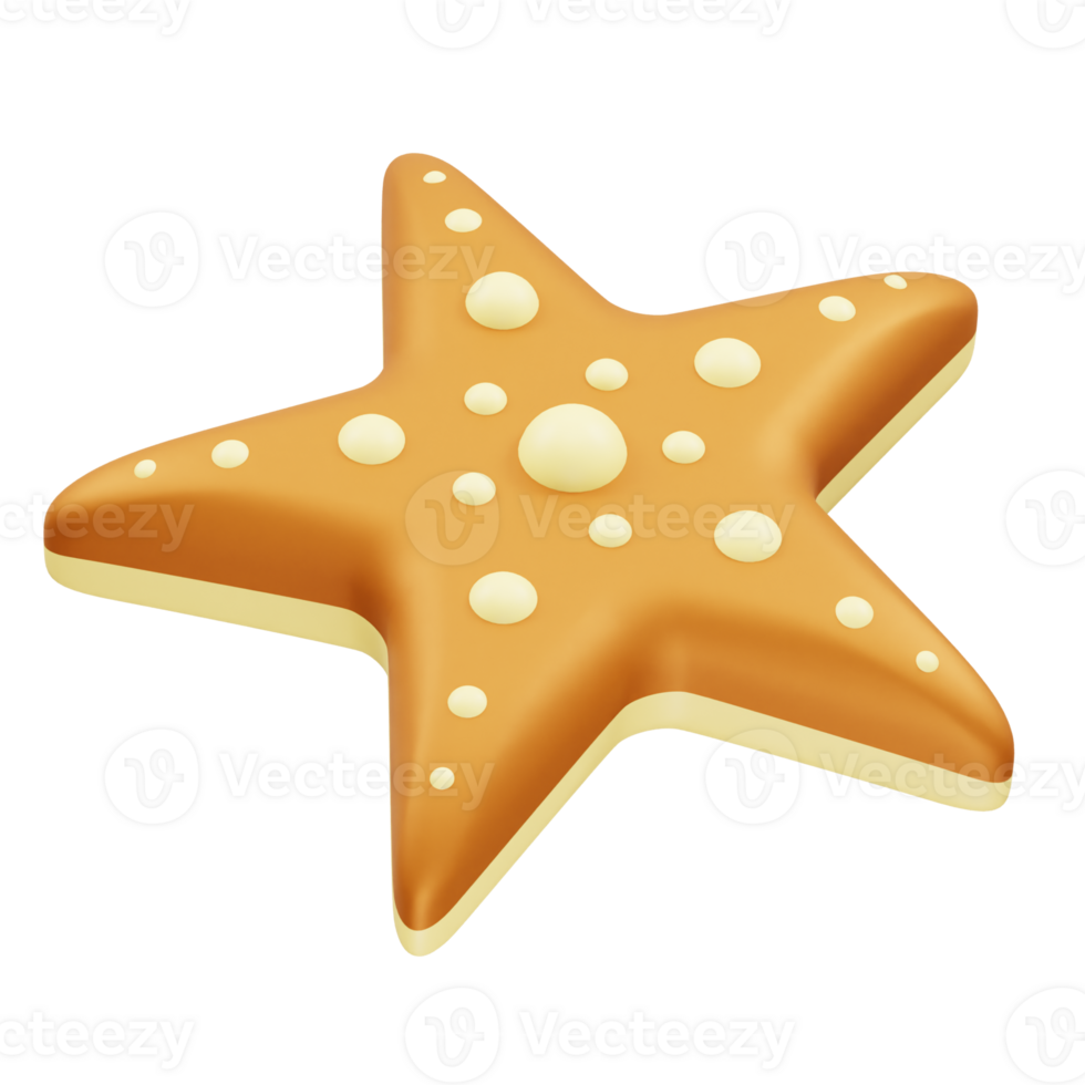 Star fish icon 3d render png