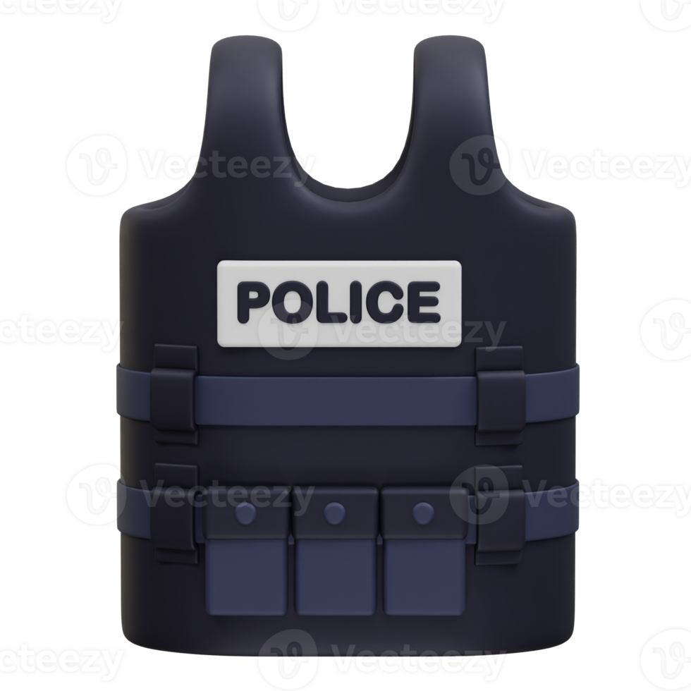 Police Vest Icon 3d rendering png