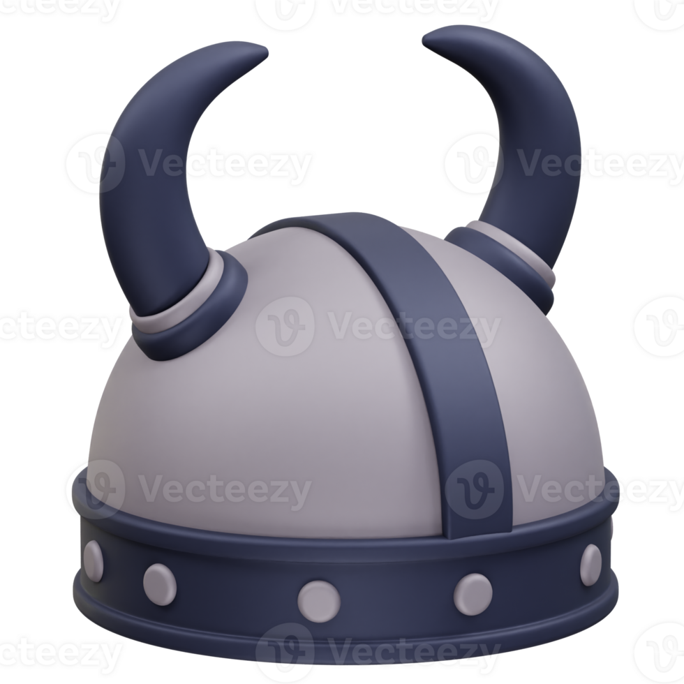 Viking helmet horned helm icon illustration 3d png