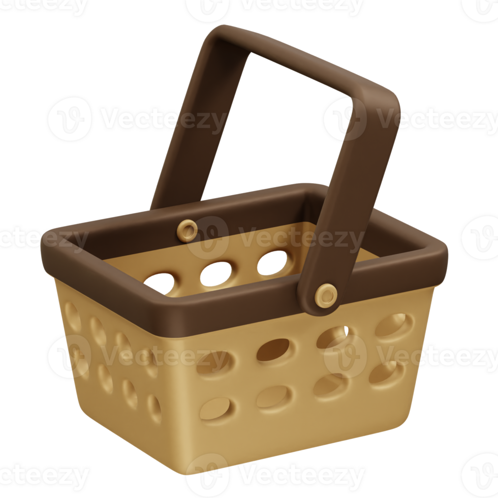 Basket icon 3d render png