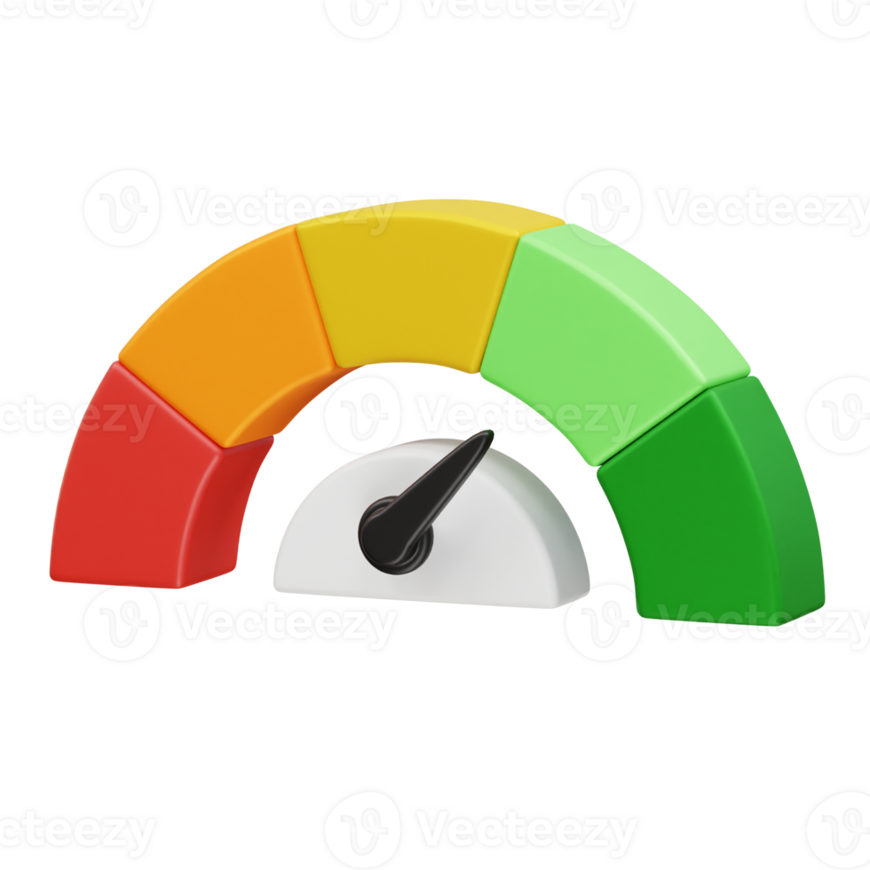 Speedometer icon 3d render png