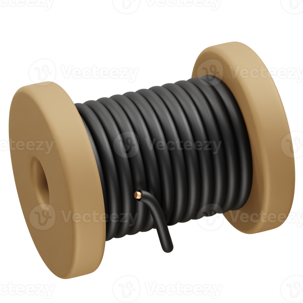wire in a spool icon 3d rendering illustration Wire spool icon 3d png