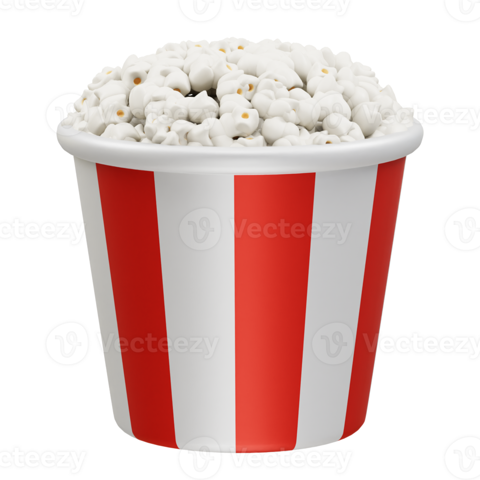 Popcorn box icon 3d render png