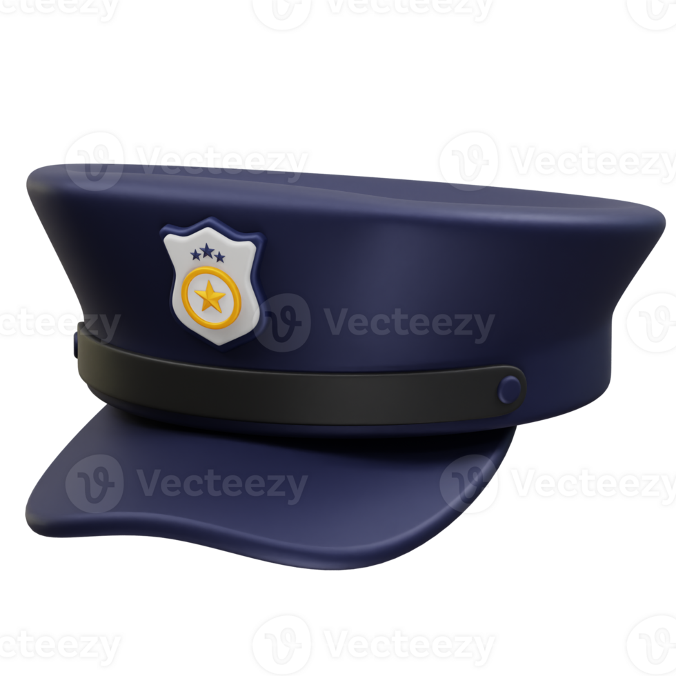 police cap icon 3d rendering illustration png