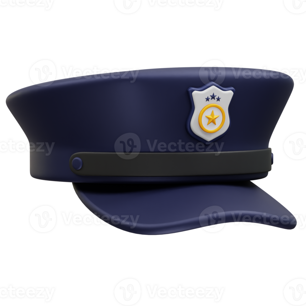 police cap icon 3d render illustration png
