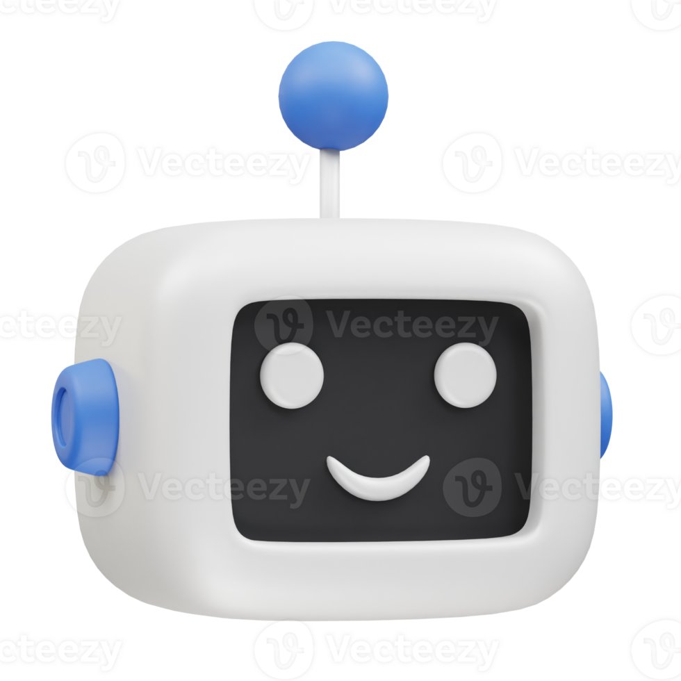 Robot icon illustration 3d rendering png