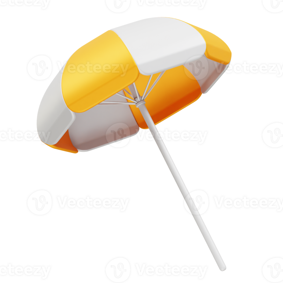 Beach umbrella icon 3d render Parasol illustration rendering png