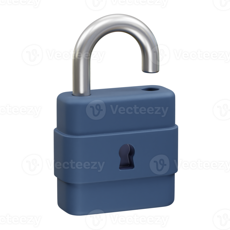 Locked padlock icon. Lock icon illustration 3d render png