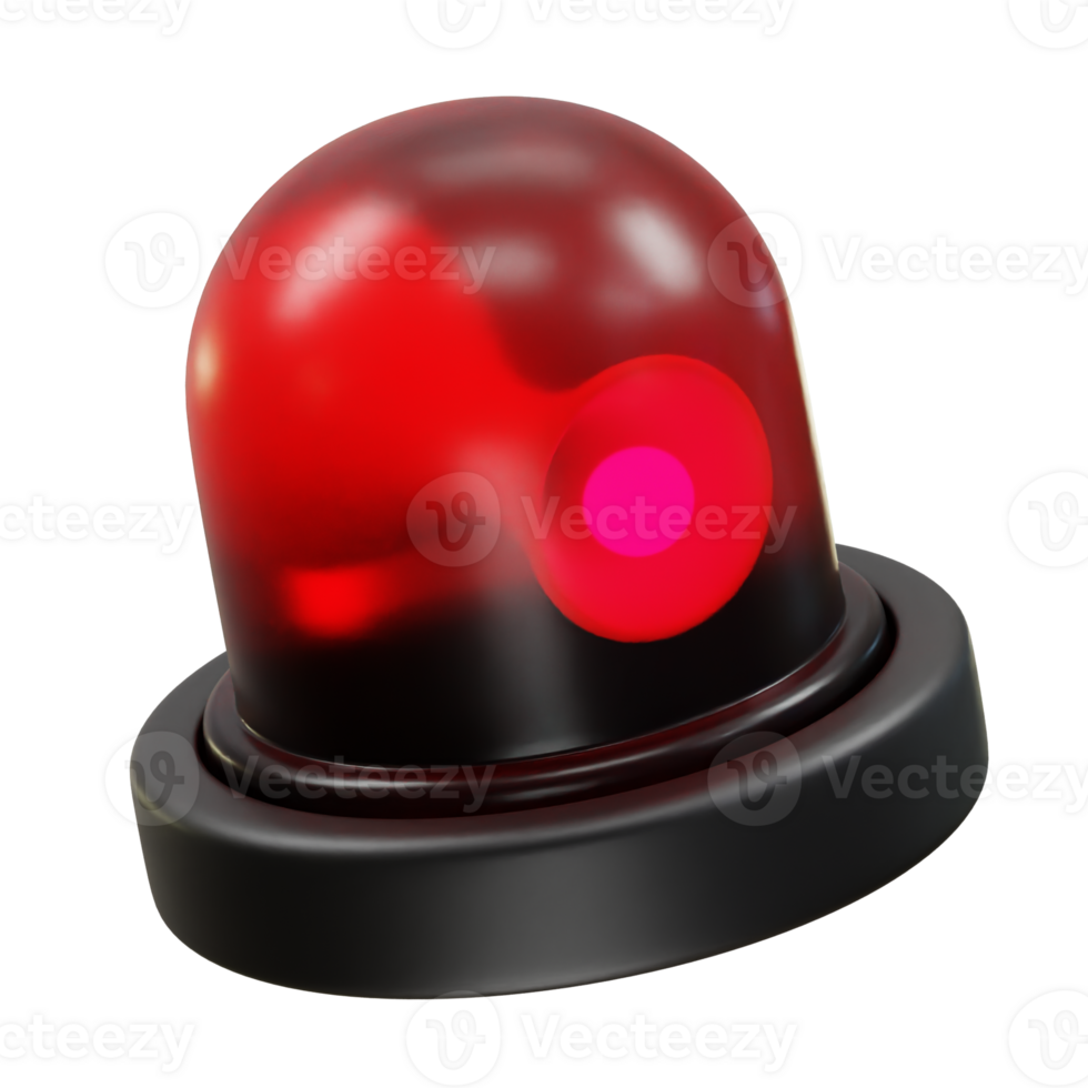 Siren light icon warning light 3d rendering illustration png
