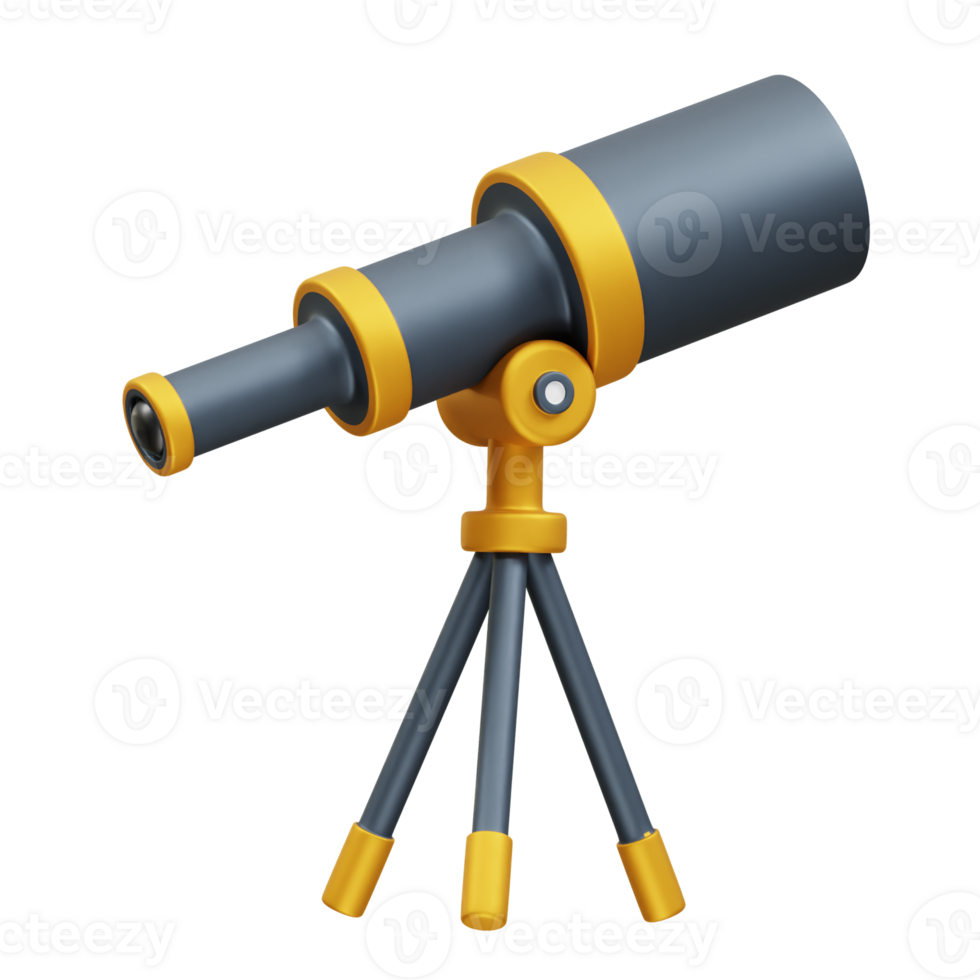 Telescope 3d Icon illustration 3d render png