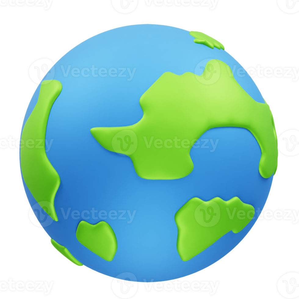 World globe with stand 3d icon illustration 3d render png