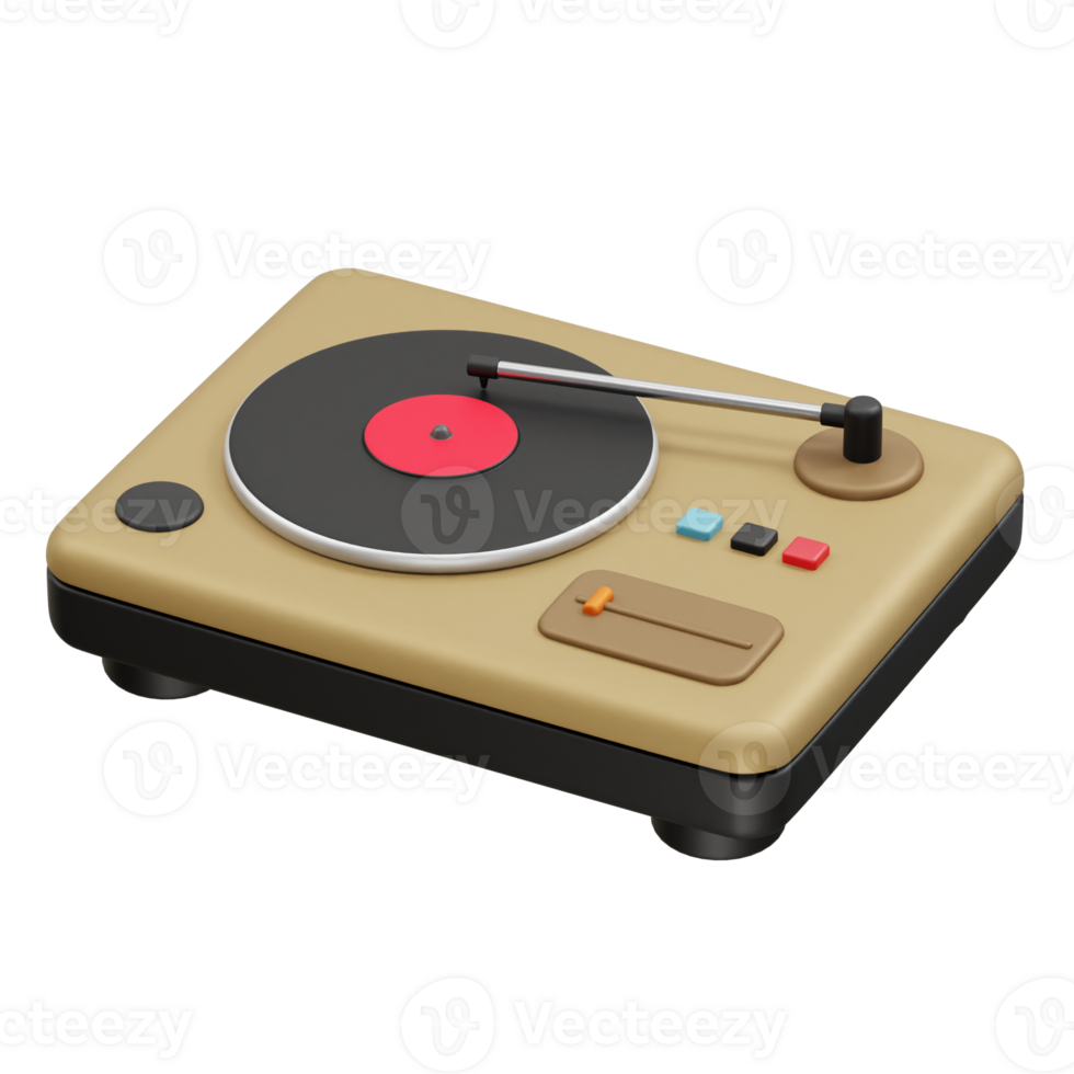Vinyl Record Player icon 3d illustration render png