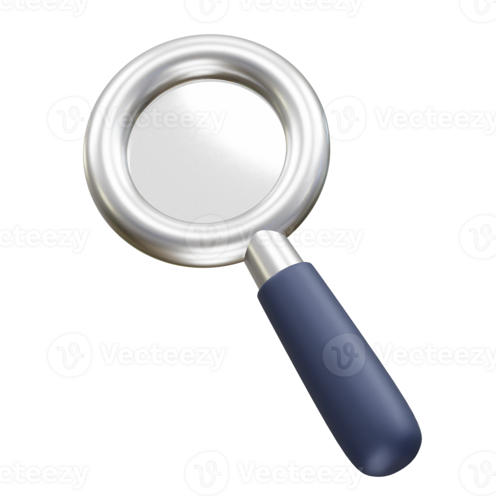Magnifying glass 3d icon illustration seo rendering png