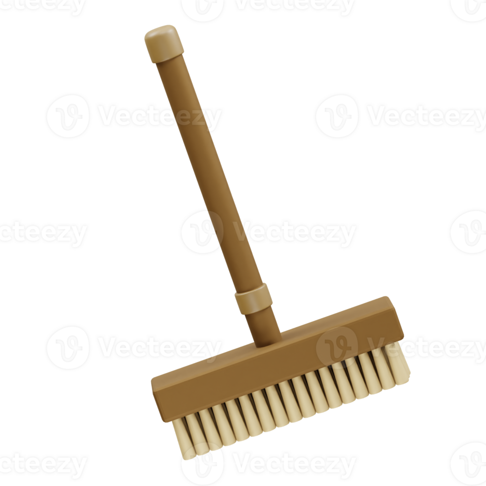 Broom icon 3d illustration from cleaning render 3d png