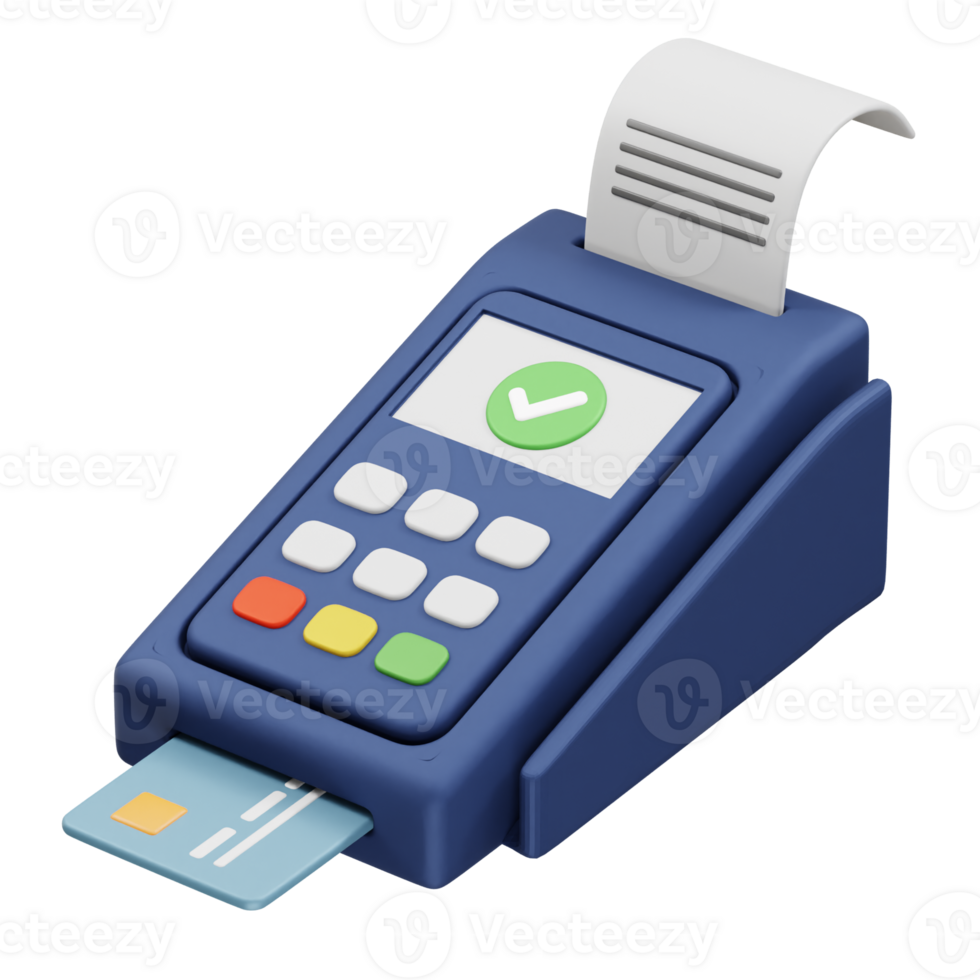 Pos machine payment terminal icon illustration 3d rendering png