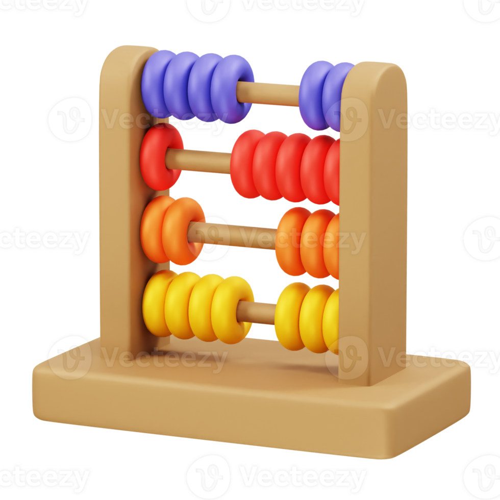 Abacus icon education and math 3d rendering png