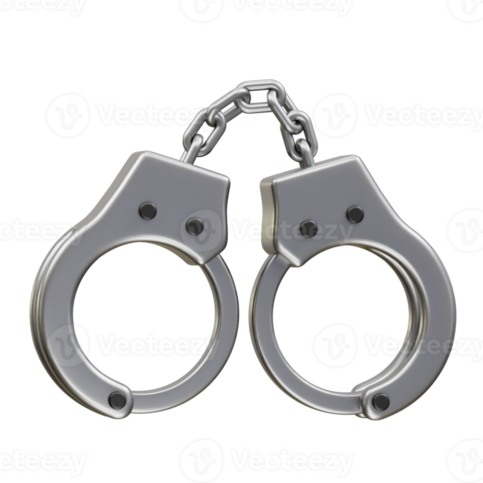 Handcuff icon 3d render illustration png