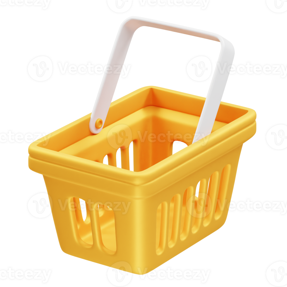 Shopping basket icon illustration render 3d png