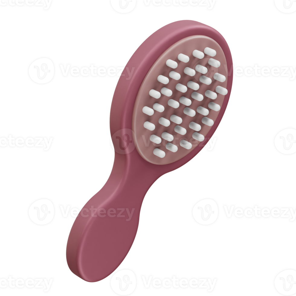 Hairbrush icon 3d rendering illustration png
