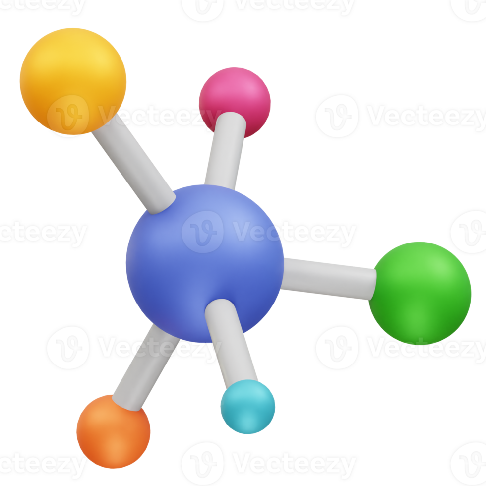 Molecular structure icon 3d render illustration png