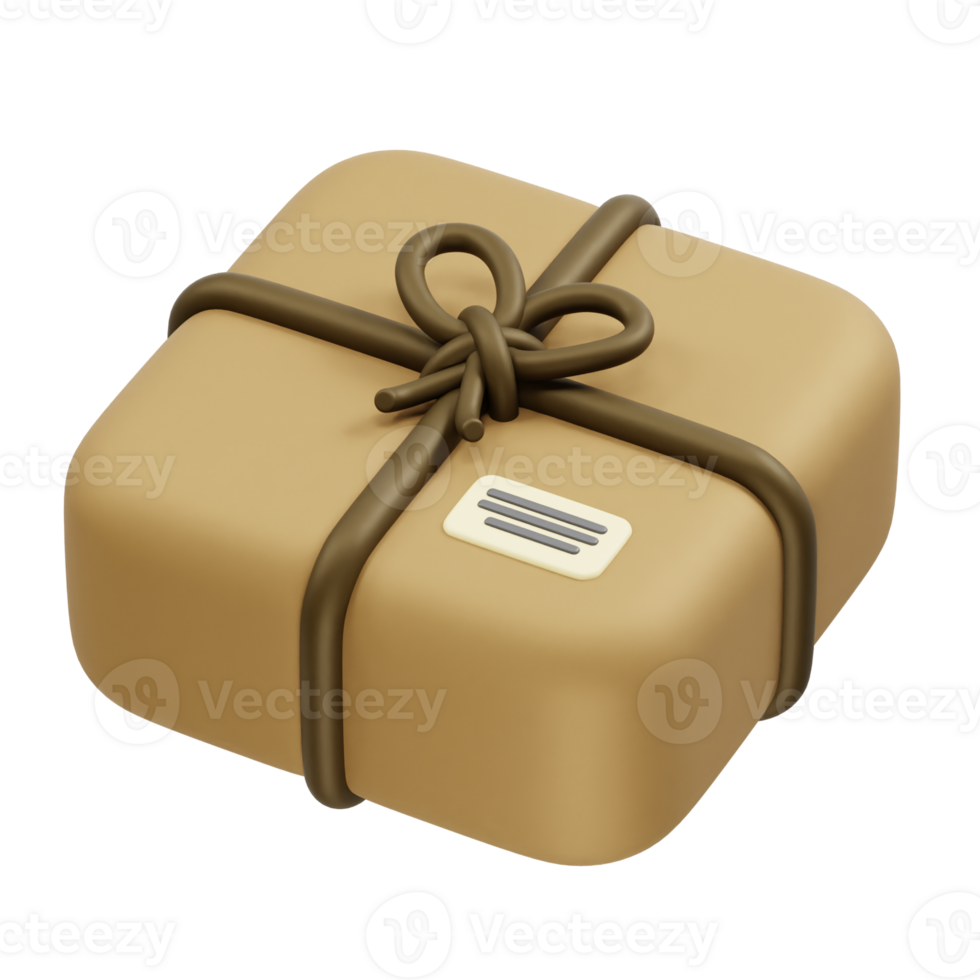 Parcel box icon illustration. Delivery box 3d rendering icon png