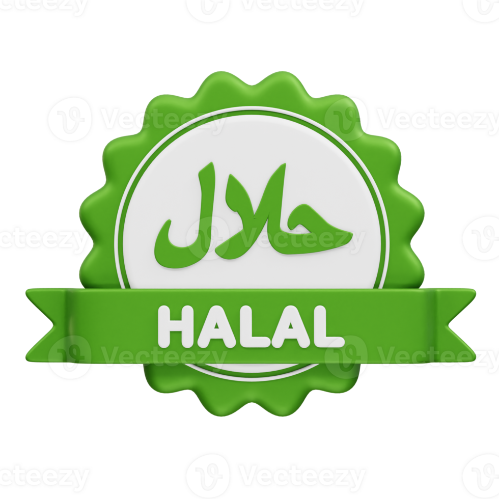 3D Halal Certification Symbol icon illustration render png