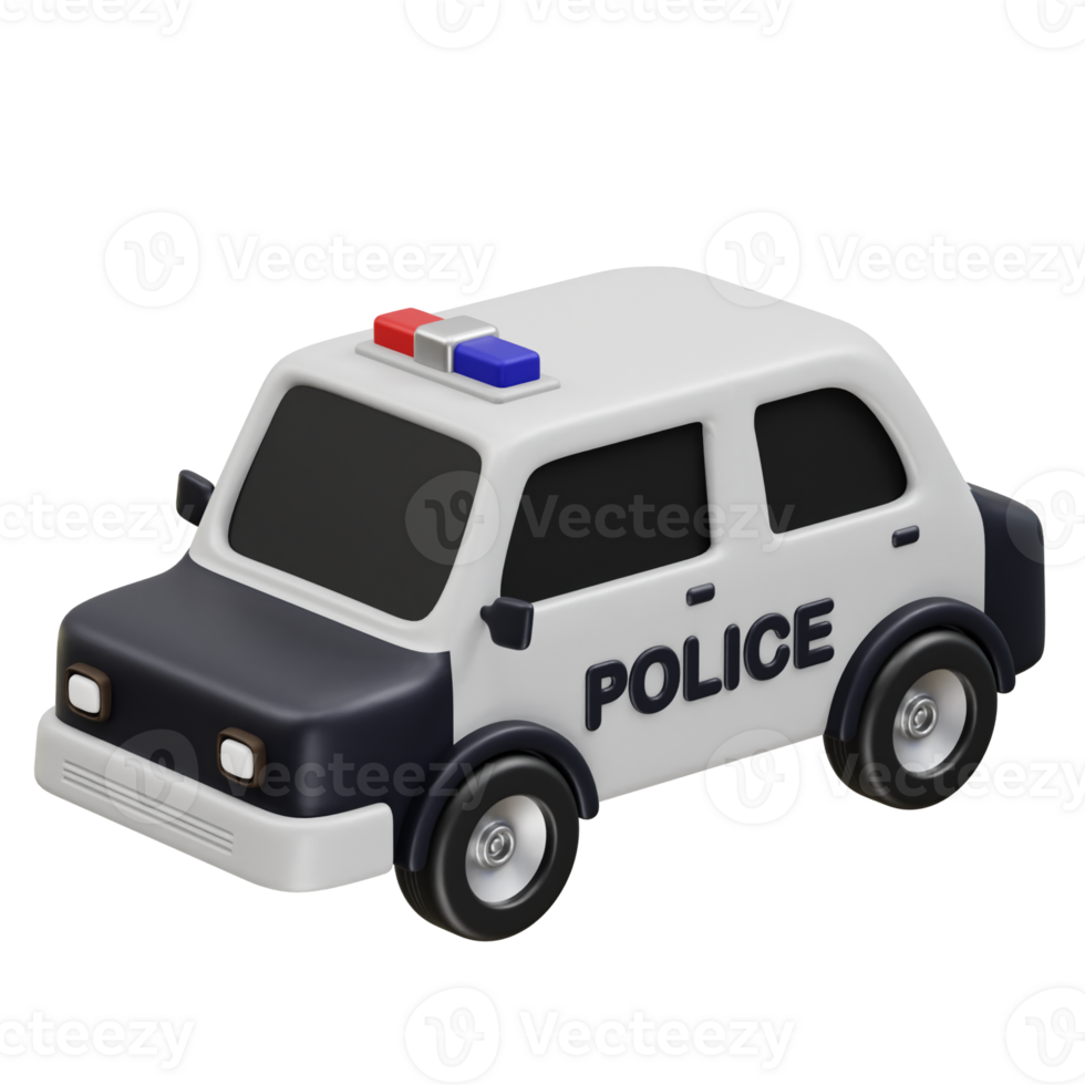 Police car icon 3d rendering png