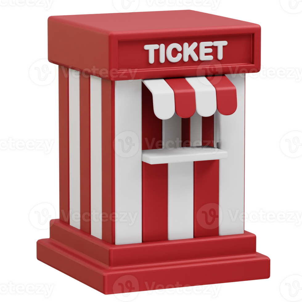 Ticket Counter icon illustration. Ticket office 3d rendering illustration png