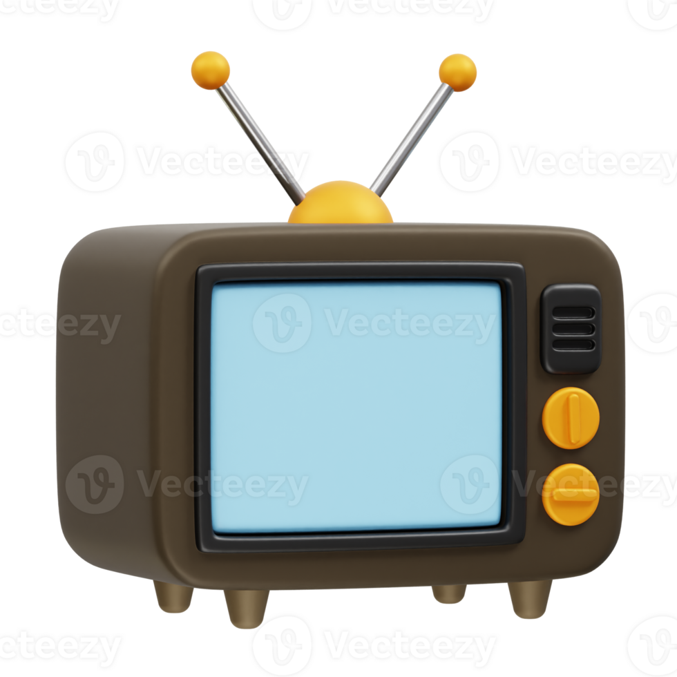TV icon 3d rendering illustration. Television icon 3d rendering illustration. png