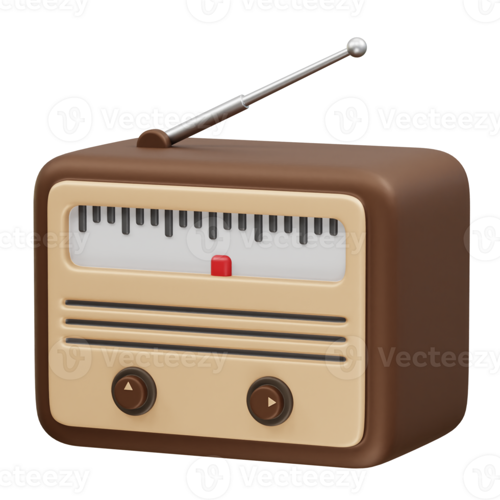 Radio icon illustration 3d render png