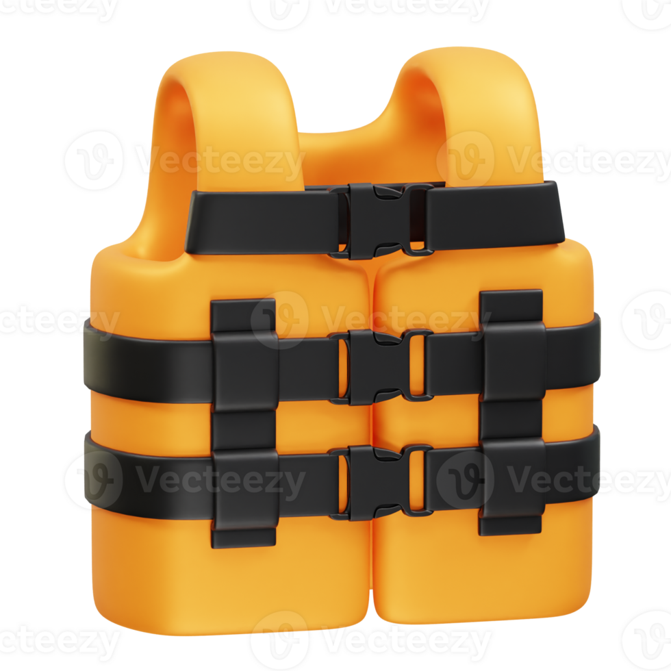 Life vest icon 3d illustration. Life jacket icon 3d png