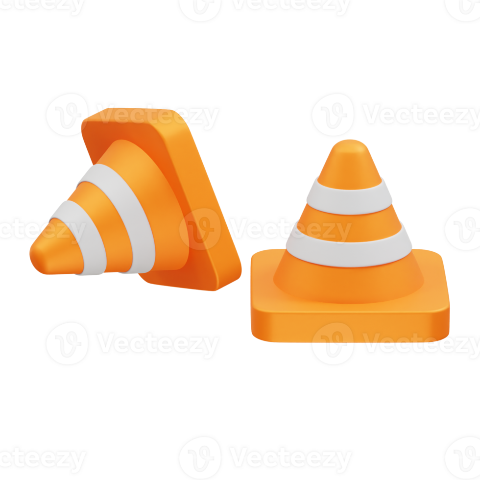 Traffic Cone 3D Icon Illustration png