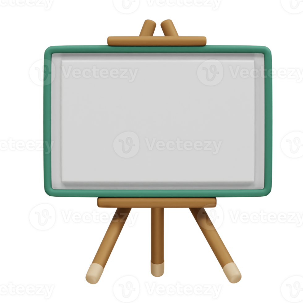 White board icon 3d render png