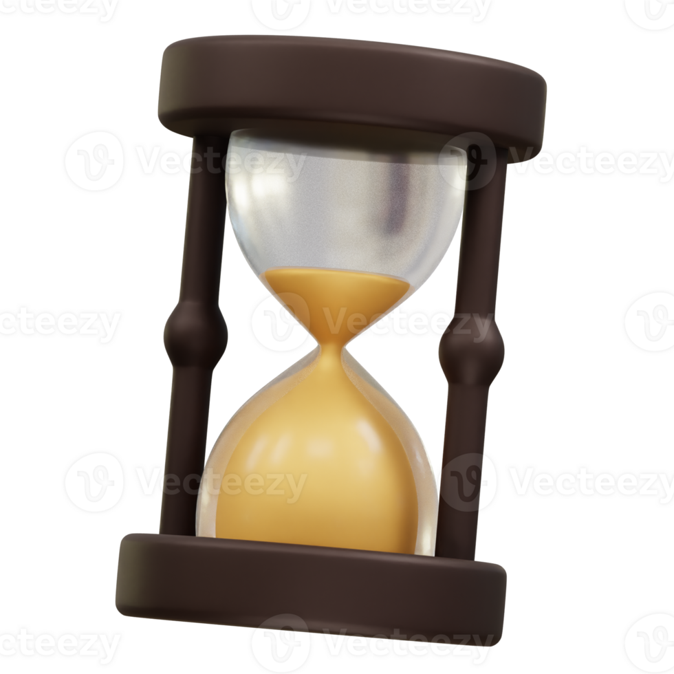 Hourglass icon 3d rendering illustration. sand clock icon illustration 3d render. png