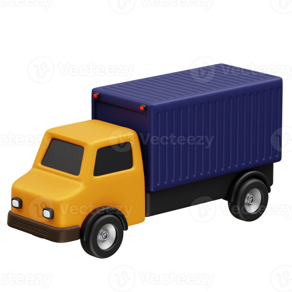 Cargo Truck 3D Icon. Cargo van icon illustration png