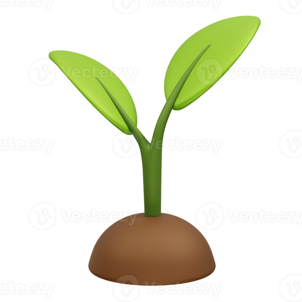 Sprout of Plant 3D Icon illustration 3d render png