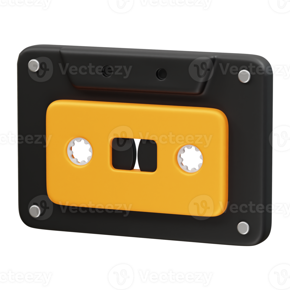 cassette tape icon 3d rendering png